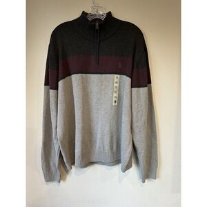 U.S. Polo Assn. XXL Greys/Maroon‎ 1/4 Zip Sweater  Collared NWT